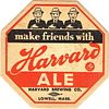 1935 Harvard Ale Octagon 4Â¼ inch coaster MA-HARV-1 Lowell, Massachusetts