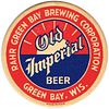 1941 Old Imperial Beer dupe 4Â¼ inch coaster WI-RAHRG-2 Oshkosh, Wisconsin