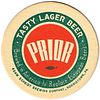 1953 Prior Tasty Lager Beer 4Â¼ inch coaster PA-SCHEIDT-23 Norristown, Pennsylvania