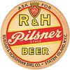 1937 R&H Pilsner Beer 4Â¼ inch coaster NY-R&H-5 Stapleton, New York