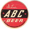 1939 St. Louis ABC Beer 4Â¼ inch coaster MO-ABC-1 Saint Louis, Missouri