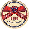 1950 Star Model Beer 4Â¼ inch coaster IL-STA-1 Peru, Illinois