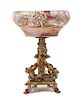 * A Viennese Jeweled Gilt Metal Mounted Enamel Compote Height 6 1/2 inches.