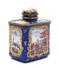 * A French Enamel on Copper Tea Caddy Height 4 inches.