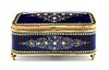 * A French Gilt Metal Mounted Enameled Table Casket Width 6 1/8 inches.