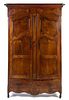* A Louis XV Provincial Walnut Armoire Height 84 1/2 x width 50 x depth 18 inches.