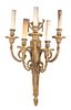 A Louis XVI Style Gilt Metal Five-Light Sconce Height 20 inches.