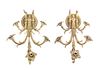 A Pair of Louis XVI Style Gilt Bronze Five-Light Sconces Height 30 inches.