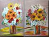 Anna Sandhu Ray (1946- , Virginia), Pair of Floral Still Lifes, 20th c., oils on canvas, signed lower left, unframed, H.- 36 in., W.- 24 in.