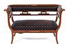 * An Empire Style Gilt Metal Mounted Mahogany Settee Width 53 1/2 inches.