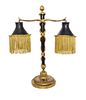 * A Napoleon III Gilt Bronze Two-Light Lamp Height 16 1/2 inches.