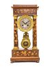 * A Napoleon III Marquetry Mantel Clock Height 18 1/2 inches.