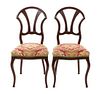 * A Pair of French Art Nouveau Side Chairs Height 33 3/4 x width 16 1/2 x depth 18 inches.