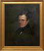 American School, "Portrait of a Gentleman," 19th c., oil on canvas, unsigned, presented in a gilt frame, H.- 29 1/4 in., W.- 24 1/4 in., Framed H.- 35