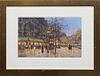 Paul Renard (1941-1997), "Paris Street Scene," 20th c., gouache on paper, signed lower left, presented in a gilt frame, H.- 7 1/4 in., W.- 11 1/4 in.,