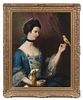 Artist Unkown, (19th Century), Lady with a Canary and a Spaniel