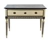 * A Neoclassical Painted Console Table Height 32 1/4 x width 42 1/2 x depth 21 inches.