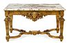 A Neoclassical Giltwood Console Table Height 31 x width 54 1/4 x depth 31 inches.