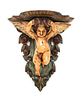 * A Venetian Style Painted Wall Bracket Height 16 inches.