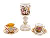 * Three Capo-di-Monte Porcelain Articles Height of first 8 3/8 inches.