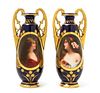 A Pair of Royal Vienna Vases Height 10 1/2 inches.