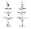 * A Pair of Meissen Blue Onion Porcelain Pastry Stands Height 21 inches.