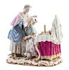 * A Meissen Porcelain Figural Group Width 7 1/2 inches.