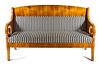 A Biedermeier Walnut Veneered Settee Length 73 1/2 inches.