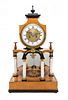 * A Biedermeier Parcel Ebonized Onyx Mounted Fruitwood Mantel Clock Height 24 inches.