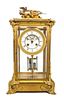 * A German Gilt Bronze Regulator Clock Height 18 1/4 inches.