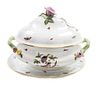A Herend Porcelain Tureen and Underplate Height overall 12 x width 15 inches.