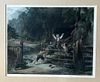 William Collins R.A,  Children on Fence, Antique Engraving