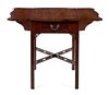 A Chippendale Style Mahogany Pembroke Table Height 27 x width 35 1/2 x depth 27 3/4 inches (open).