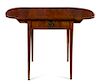 A George III Mahogany Pembroke Table Height 29 1/4 x width 22 (closed) x depth 30 1/2 inches.