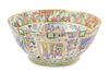 * A Massive Chinese Export Rose Medallion Porcelain Punch Bowl Diameter 22 7/8 inches.