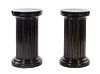 * A Pair of Ebonized Oak Pedestals Height 30 1/4 inches.