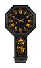 An English Painted Wall Clock Height 43 inches.