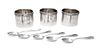 * Five Mexican Silver Articles, Sanborns, Mexico City, 20th Century, comprising three beakers and two saucers, each with reeded