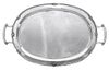 A Mexican Silver Tray, Sanborns, 20th Century, of oval, handled form with scrolling border.