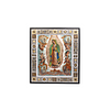 Outstanding Virgin of Guadalupe with angels and religious scenes made with feathers