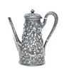 An American Silver Coffee Pot, Howard & Co., New York, NY, Circa 1900, worked to show repousse floral decoration and C-scrolls t
