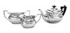 * A George VI Silver Tea Service, W. Neale & Son Ltd., Birmingham, 1946, comprising a tea pot, creamer and sugar.