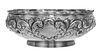 An American Silver Bowl, 20th Century, having a floral decorated band with monogram EFC within cartouche.