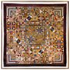 An American Silk and Velvet Patchwork Quilt Height 76 x width 86 inches.