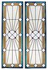 A Pair of Leaded Glass Windows Height 49 3/4 x width 15 1/2 inches.