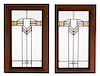 A Set of Eight Leaded Glass Windows First: 28 1/2 x 20 3/4 inches.