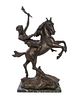 A French Cast Metal Figural Group Height 26 inches.