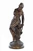 * A French Bronze Figure Height of bronze 34 1/2 inches.