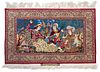 A Persian Pictorial Wool and Silk Rug 5 feet x 3 feet 5 inches.