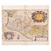 Ortelius, Abraham. Hispaniae Novae Sivae Magnae Recens et Vera Descriptio 1579.  Mapa grabado, coloreado, 34.5 x 50 cm.
